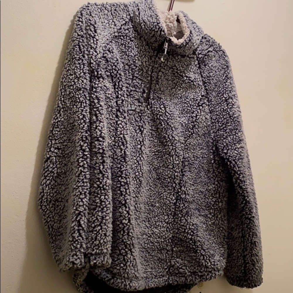 Super soft and cozy Sherpa sweater from Macy’s